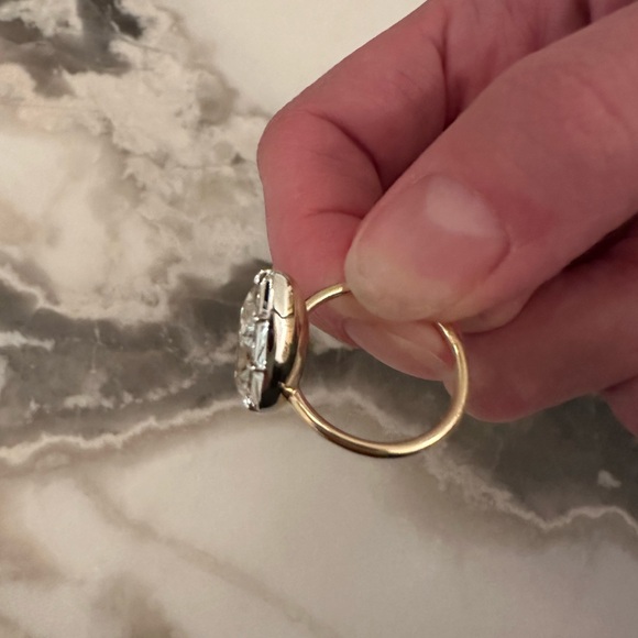 3 carat Georgian Victorian Tilted Pear Moissanite Ring - Picture 7 of 7